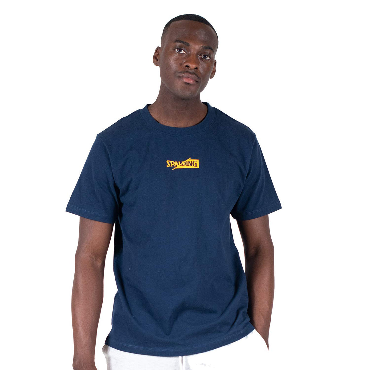Spalding Camiseta Split Wordmark de Manga Corta Camiseta para Hombre