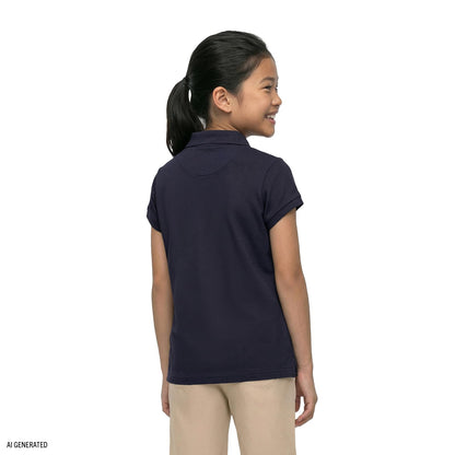 Izod Polo de Manga Corta Entrelazado para Uniforme Escolar Camisa de Polo para Niñas