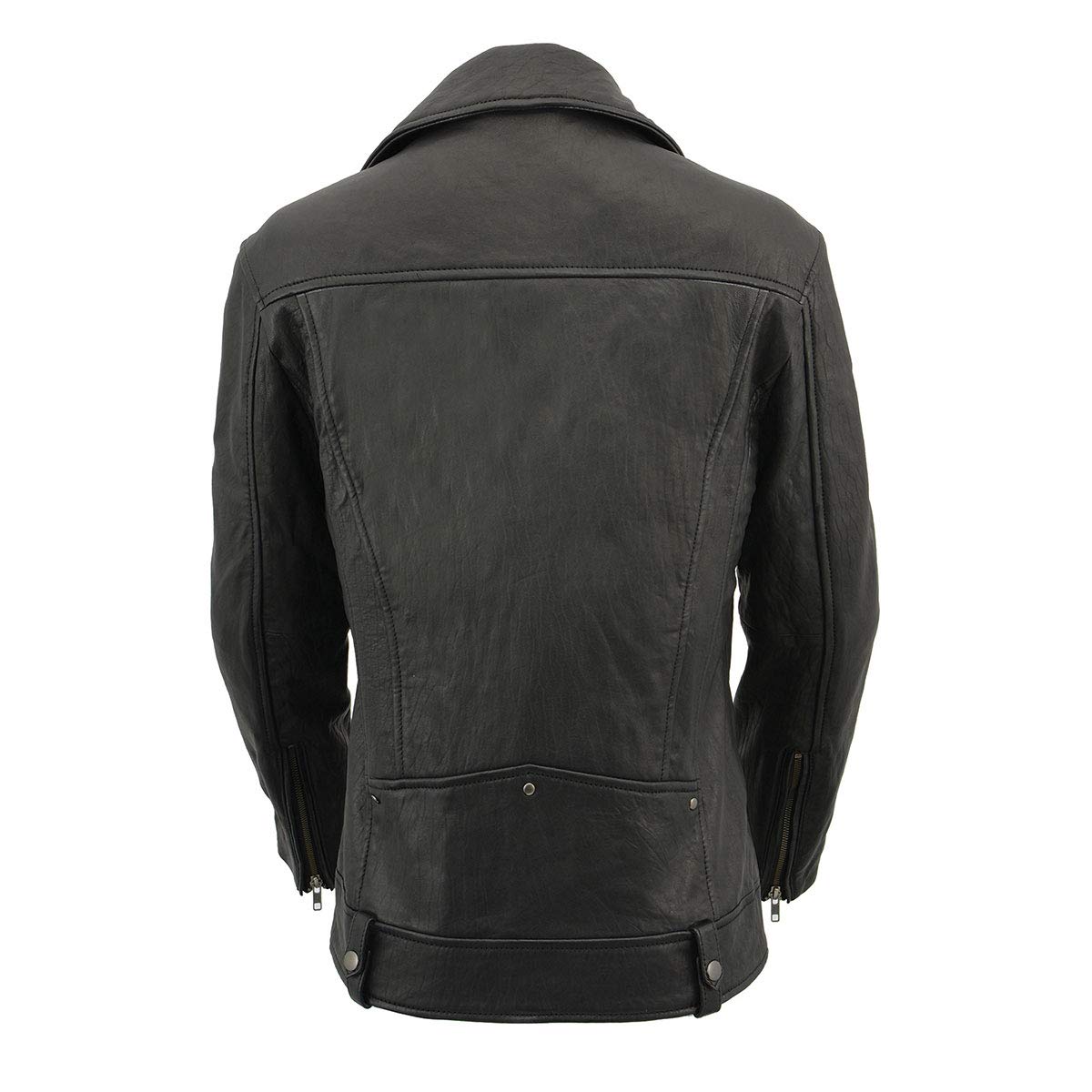 Milwaukee Leather SFL2875 Chamarra de Piel de Cordero de Nueva Zelanda para Mujer, Negro, Talla M