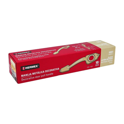 Hermex MADE-2, Manija decorativa, latón antiguo, zamak
