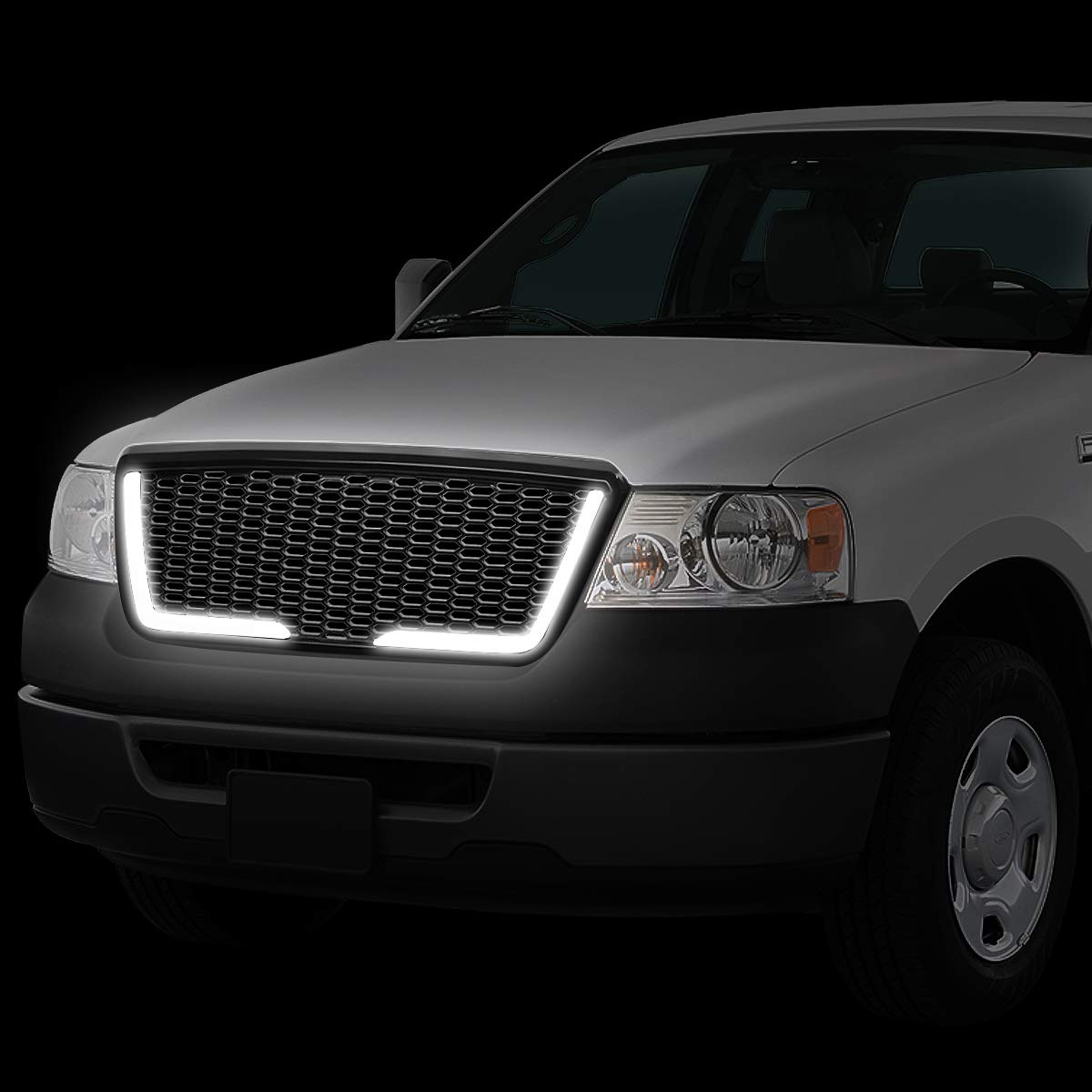 DNA MOTORING Malla LED Barra de Luz Delantera para Parachoques para Ford F-150 2004-2008, Negro, GRF-LB-012-BK