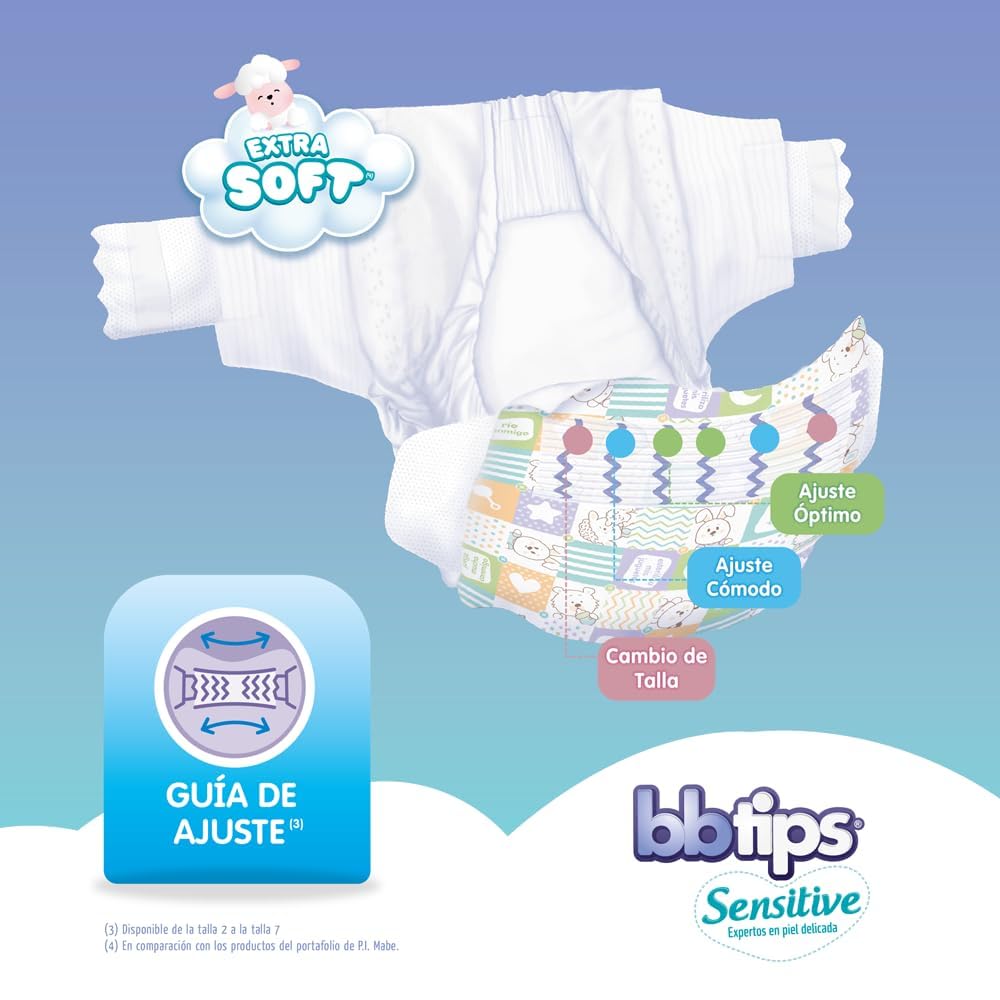 Bbtips Pañal Bebé Sensitive Talla 4 Grande 160 Piezas, 160 Count