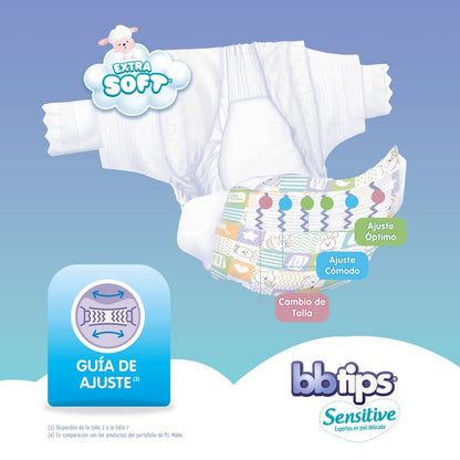 Bbtips Pañal Bebé Sensitive Talla 4 Grande 160 Piezas, 160 Count