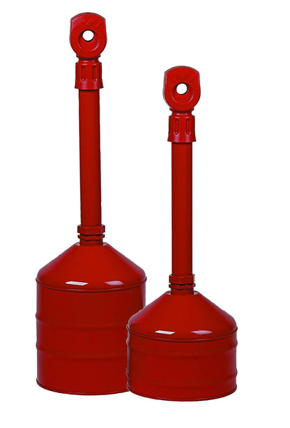 Justrite 26811R - Recipiente de acero resistente para cigarrillos, capacidad de 5 galones, 11-1/2 pulgadas de diámetro x 38-1/2 pulgadas de altura, rojo