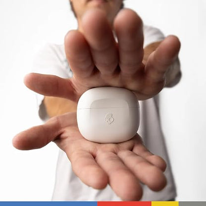 Skullcandy Rail Auriculares In-Ear Inalámbricos, 42 h de Autonomía, Skull-iQ, con Alexa Habilitada, Micrófono, Compatibles con iPhone Android y Dispositivos Bluetooth, Blanco