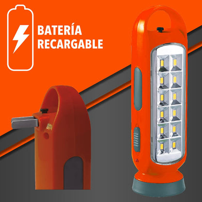 Tecnolite Lámpara LED Recargable Portátil, Linterna LED, 4 Horas de Uso, 100 m. de Distancia, 3.5 W, 100 - 240 V, 100 Lumens, Luz de Día 6 500 k, IP 20, Color: Naranja.