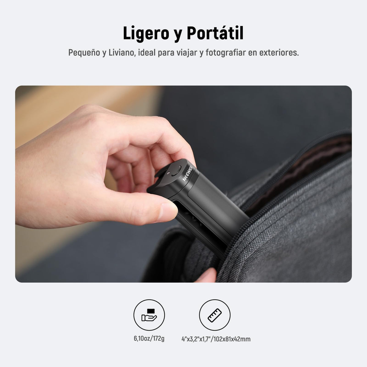 NEEWER Side Handle Grip con Disparador de Botón para Cage Video Rig de Teléfono, 2 Adaptador Montaje con 1/4" Tornillo y Pasador Localización, Empuñadura Lateral Compatible con SmallRig Jaula, PA005E