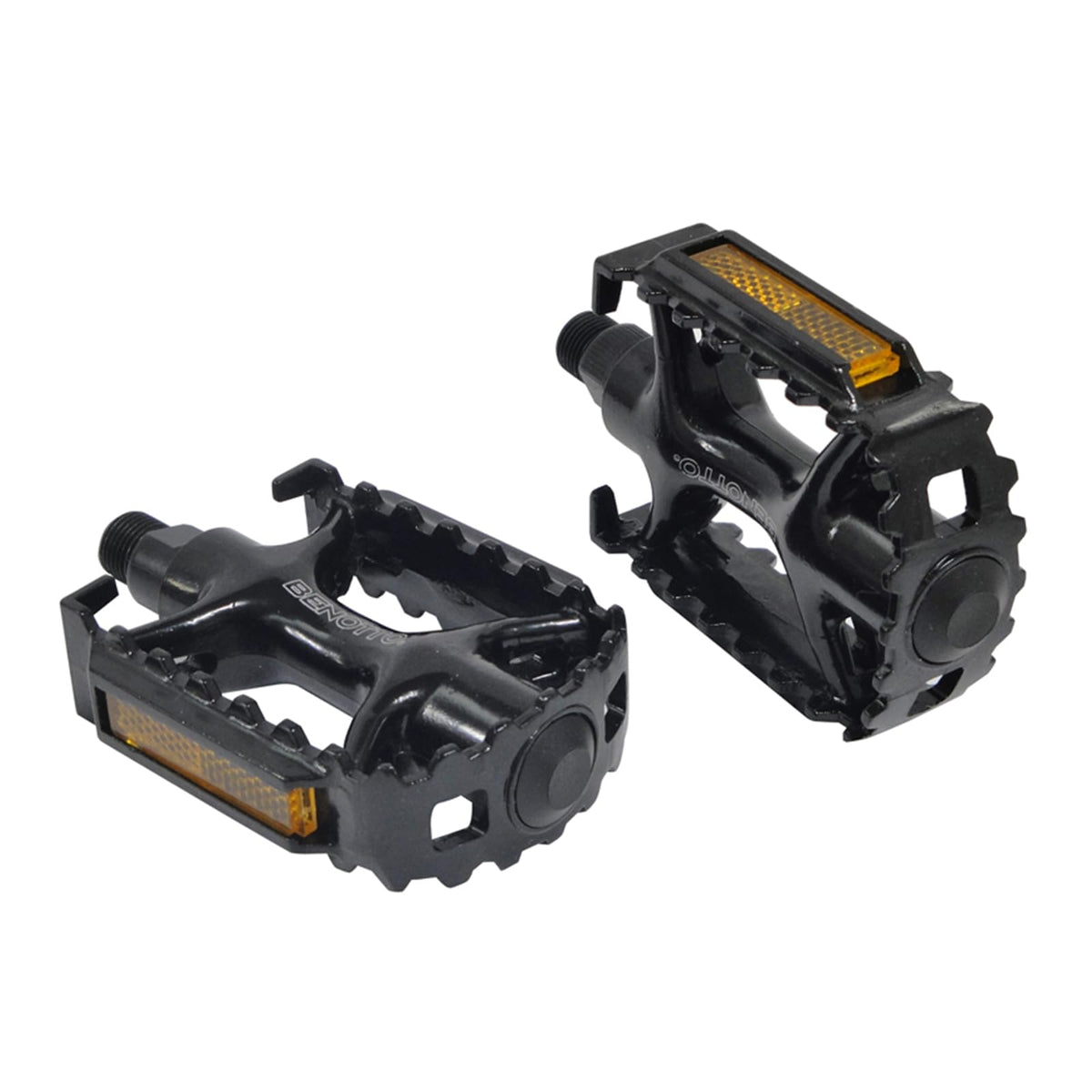 Pedal BENOTTO NWL-979 | 9/16 con Reflejantes | Aluminio Negro | Resistente y Seguro