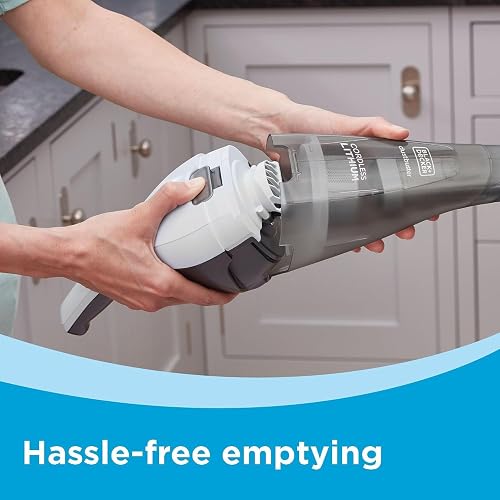 Black+Decker dustbuster QuickClean Aspiradora de Mano inalámbrica, Color Blanco (HNVC215B10)