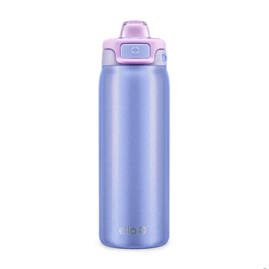 Ello Kids Pop & Fill - Botella de agua de acero inoxidable de 18 onzas con tecnología de llenado rápido, aislamiento al aspiradora de doble pared, tapa de bloqueo a prueba de fugas, sin BPA, regalos