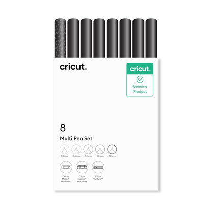 Cricut Set de Bolígrafos Múltiples Negro, 6 u 8 Piezas - 1 Count (Pack of 8)