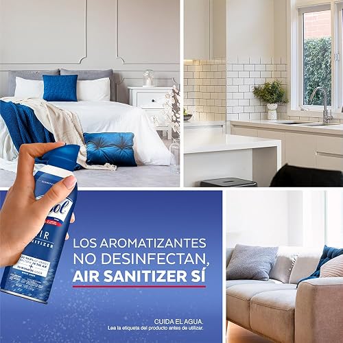 Lysol Air Sanitizer Spray Aromatizante y Desinfectante, Eliminador de malos olores para el hogar, baño y oficina. Alternativa de ambientador, 3 Pack Aromas ((White Linen, Lavender Sky, Light Breeze)