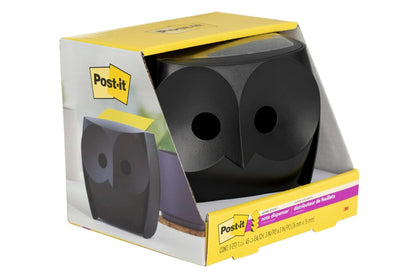 Post-it - Dispensador de notas de búho, incluye 1 bloc de notas emergentes de 3 x 3 pulgadas, 45 hojas, OWL-330-BK