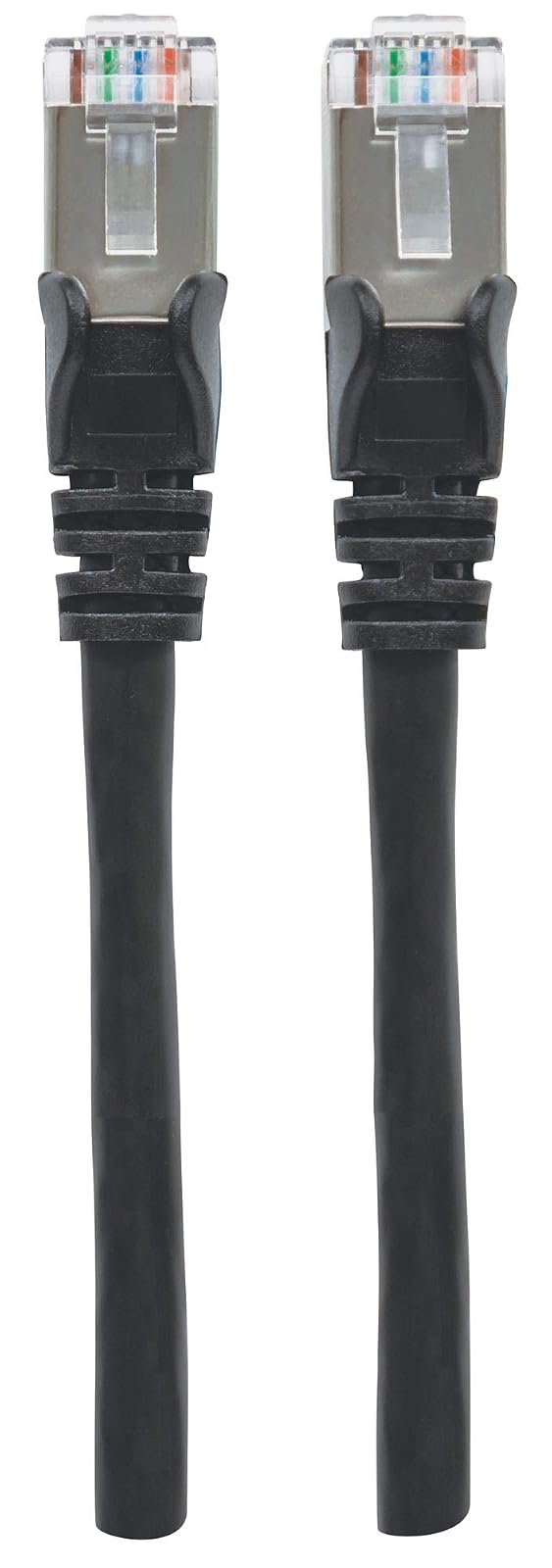 Intellinet Cable Ethernet Cat6a S/FTP 2.1 m Negro, Cable LAN de Alta Velocidad RJ45 Blindado, Cable de Red para Router, Switch, Modem, PC Gamer y Consolas 741538