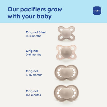 MAM Original Start - Chupones para bebé de 0 a 3 meses de silicona suave | Pezón de silicona suave para la piel, desarrollado con expertos médicos especialmente para bocas más pequeñas, sin BPA