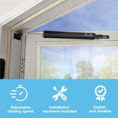 Wright Products V150BL - Cierre neumático de servicio pesado, color negro
