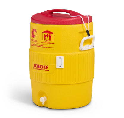 Igloo Enfriador Industrial de Bebidas de 10 galones, Amarillo/Rojo/Blanco
