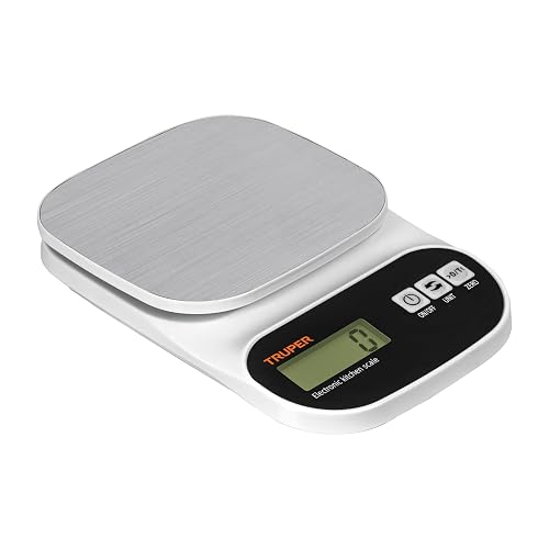 Truper BASE-5EA, Báscula digital para cocina plato de acero inoxidable 5kg