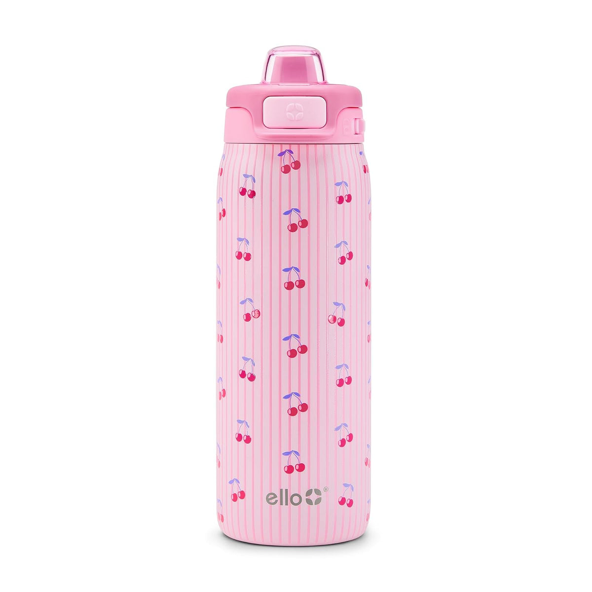 Ello Kids Pop & Fill Botella de Agua Infantil de Acero Inoxidable - Cerezas preparadas