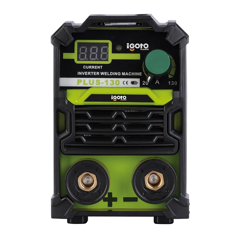Igoto PLUS130 Soldadora Inversora Máquina para Soldar Pantalla Digital Compatible con Electrodos hasta 3.2 mm, Incluye Cables, Careta y Cepillo