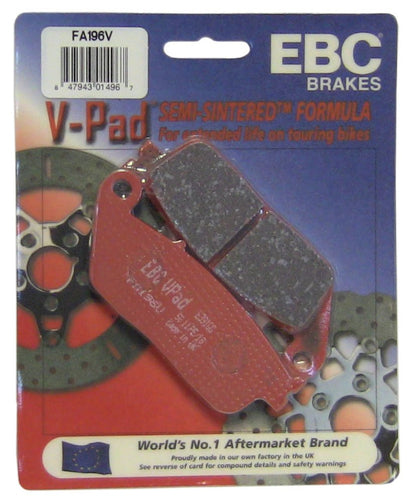 EBC Brakes FA196V Pastillas de Freno Semisinterizadas para Motocicleta, Black