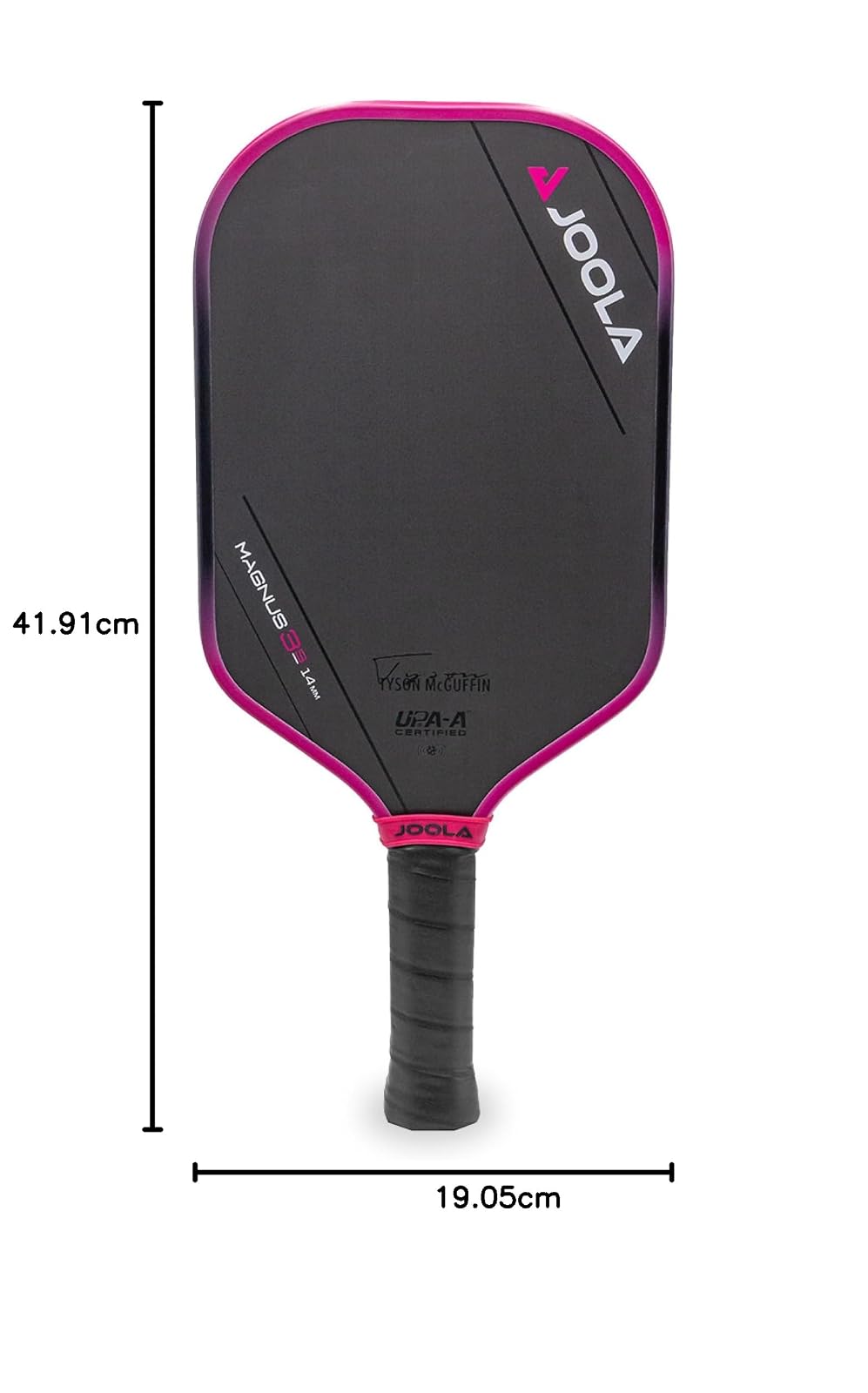JOOLA Tyson McGuffin 3S Pickleball Paddle- Elongated Shape w/Shorter Handle. Charged Carbon Surface Technology for Power and Spin. NFC Chip Enabled and UPA-A
