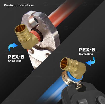 Everflow PXLN0100-NL Lead Free 1-Inch Pex Barb Brass 90-Degree elbow