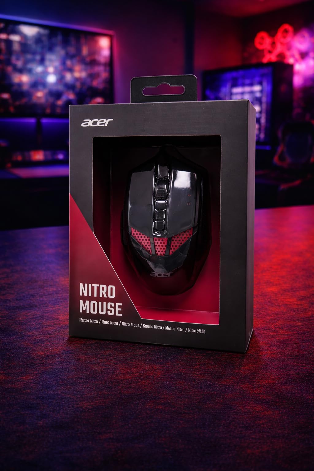 acer Mouse Nitro Gaming | Hasta 7200 dpi, conexión USB, 7 luces RGB