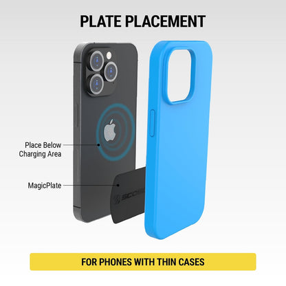 Scosche MPLT54T-4PKBP0 MagicMount - Kit de Placa de Repuesto para Soporte magnético para teléfono de Automóvil, Placas de Metal con sujeción Extra Resistente para Smartphone, Tablet, Soporte magnético