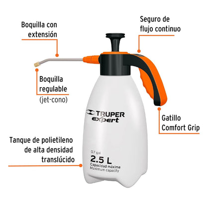 Truper Expert FDO-2X Fumigador doméstico de 2.5 litros Mango ergonómico