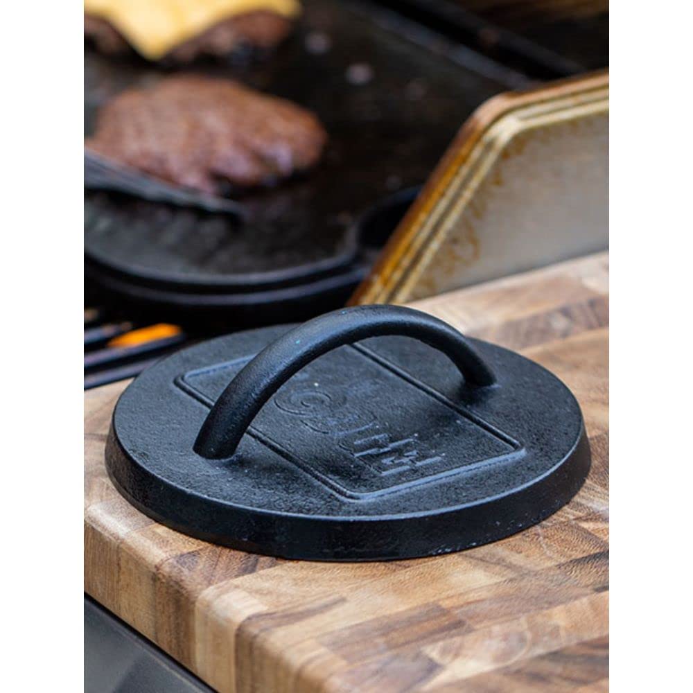 Lodge - Prensa para hamburguesas de 15.7 cm, hierro fundido