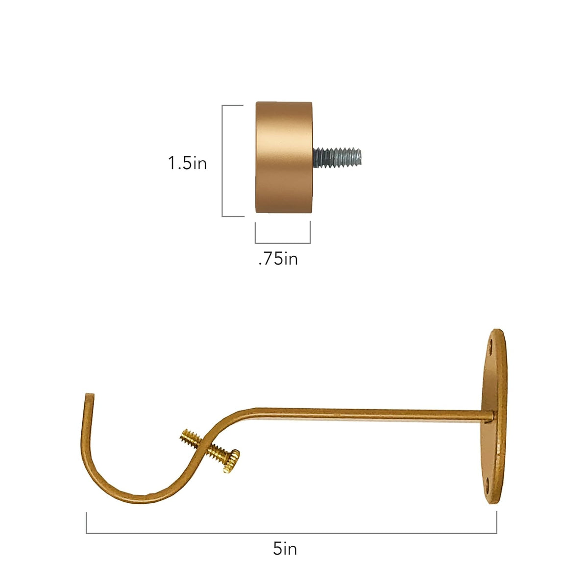 Elrene Home Fashions Serena - Barra de Cortina para Ventana de 1 Pulgada con Acabado contemporáneo, Contemporáneo, Dorado Suave, 28" to 48" Adjustable Rod, 1
