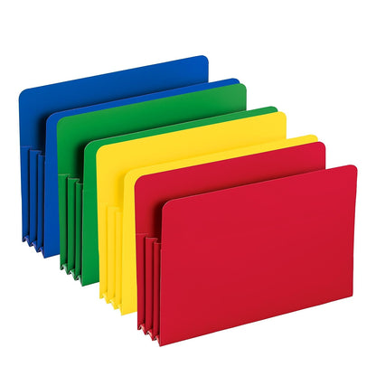 Smead Bolsillo para limas de polietileno, pestaña de corte recto, expansión de 3-1/2 pulgadas, tamaño legal, colores surtidos (73550)