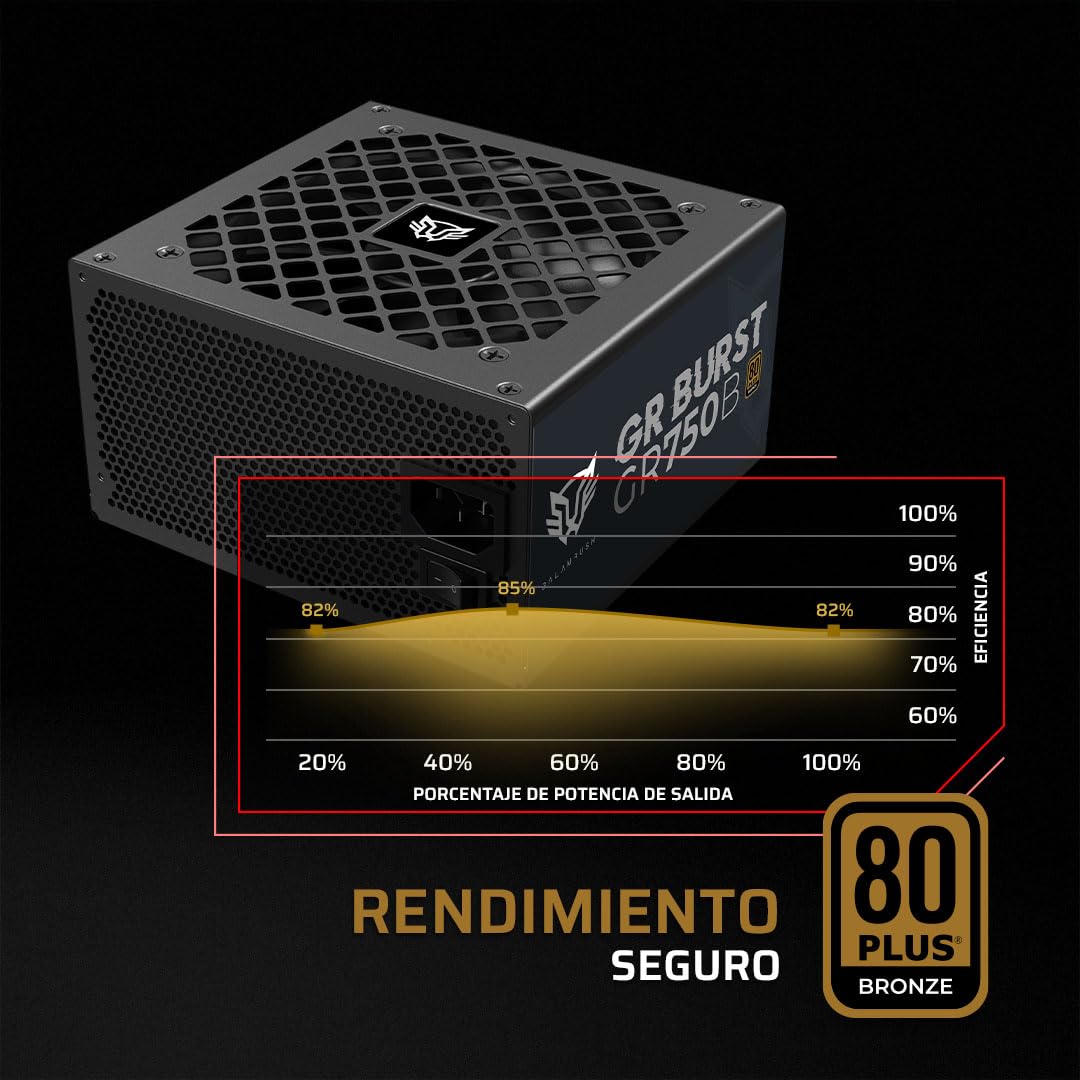 Balam Rush GR Burst Fuente de Poder ATX 750W, 80 Plus Bronze, No Modular, 1 ATX, 1 CPU, 2X PCI-E, 4X SATA, 2X MOLEX, 1xFloppy, Legend Negro