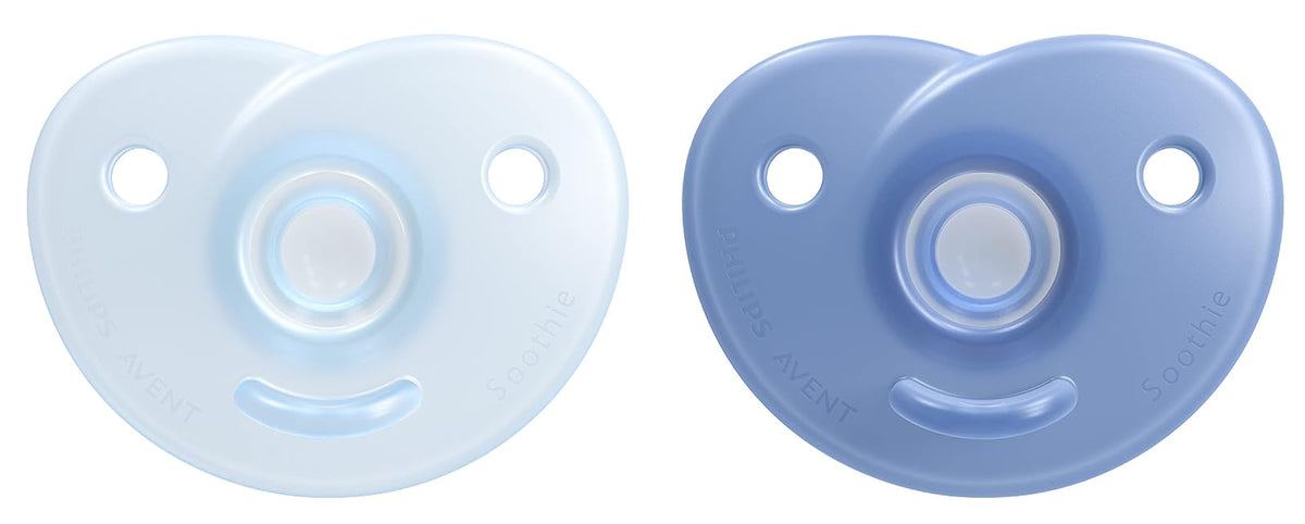 Philips Avent Chupón Soothie Corazón 3-18 Meses, Paquete de 2 - Azul - Verde