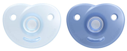 Philips Avent Chupón Soothie Corazón 3-18 Meses, Paquete de 2 - Azul - Verde