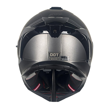 KOV Casco Apolo Gris Mate para Moto ABATIBLE Certificado Dot