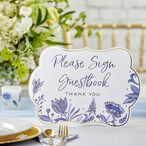 Kate Aspen - Letrero de sauce azul (juego de 8), kit de decoración de fiesta, talla única (28539NA), carteles de fiesta con un estilo clásico
