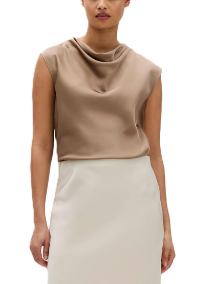 Calvin Klein Womens Satin Cowl Neck Blouse