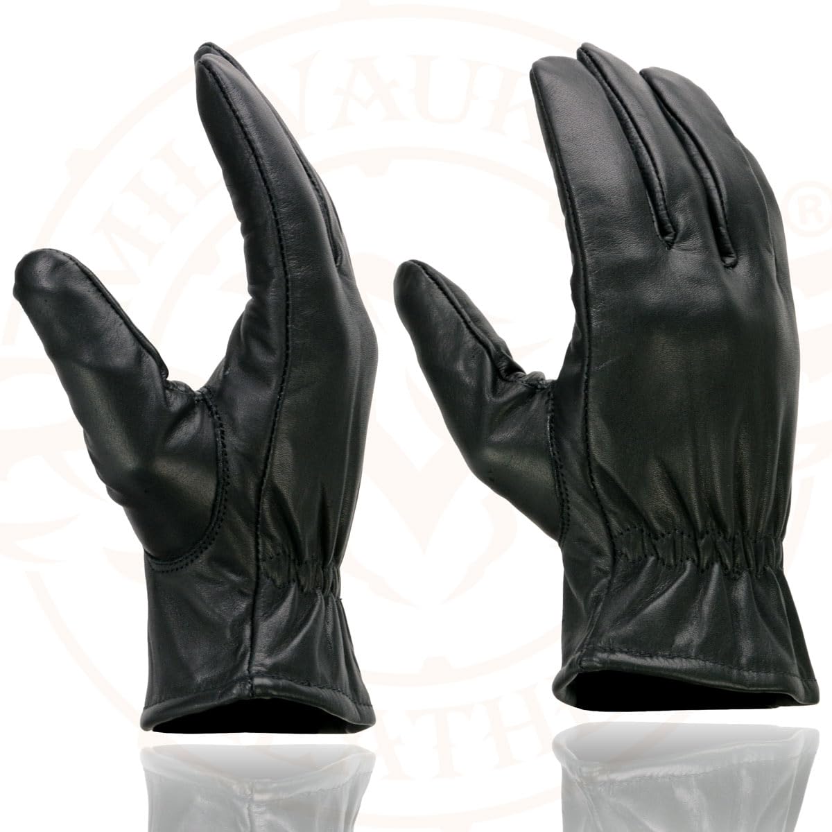 Milwaukee Leather Guantes de Piel SH734 para Motocicleta con Forro Térmico Talla L Negro