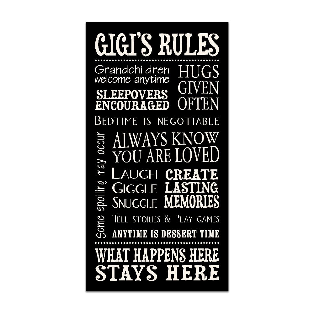 My Word! Gigi's Rules - Letrero Decorativo, Color Negro