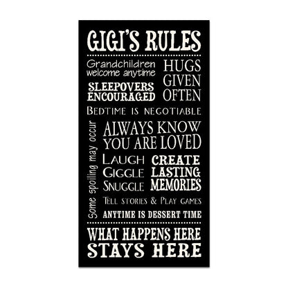 My Word! Gigi's Rules - Letrero Decorativo, Color Negro
