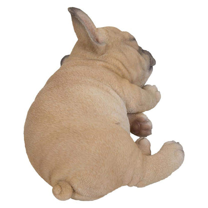 Hi-Line Gift Ltd, Pet Pals Bulldog Francés Cachorro durmiendo, 7 Pulgadas de Longitud, Estatua para Interiores y Exteriores