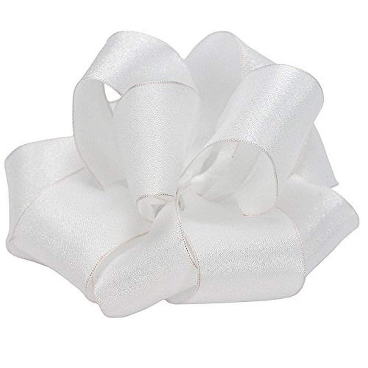 Berwick Cinta con Borde de Alambre para Manualidades de Princesas, 1 1/2 Pulgadas de Ancho por 50 Yardas, Blanco, 1, 1 - Blanco