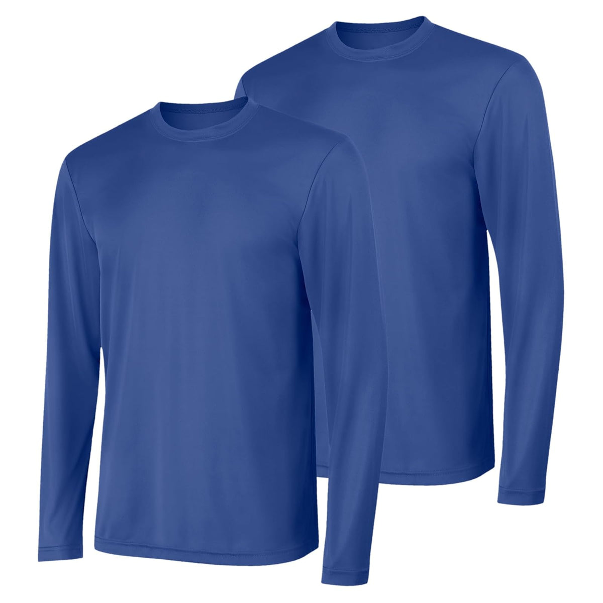 Hanes Camiseta de Manga Larga Cool Dri para Hombre UPF 50+ (Paquete de 2) - M - Azul real profundo