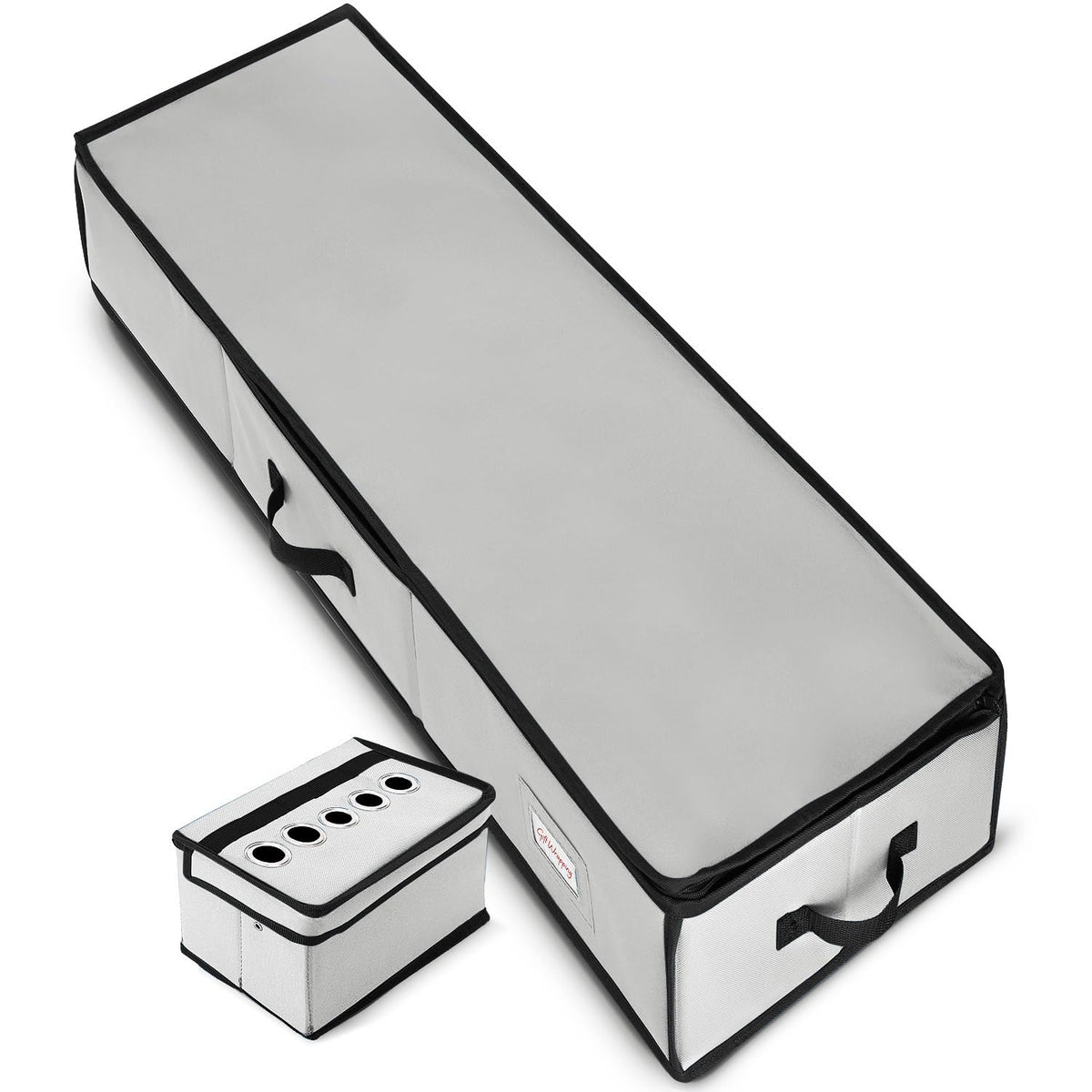 Hearth & Harbor - Contenedor de almacenamiento de papel de regalo con cinta organizador de almacenamiento - Bolsa de almacenamiento de Navidad con bolsillos interiores extras - Organizador de regalo