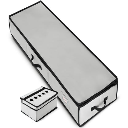 Hearth & Harbor - Contenedor de almacenamiento de papel de regalo con cinta organizador de almacenamiento - Bolsa de almacenamiento de Navidad con bolsillos interiores extras - Organizador de regalo