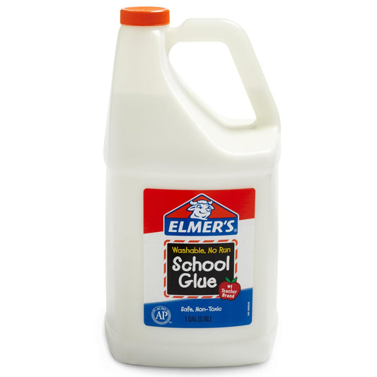 Elmer's Washable No-Run School Glue, 1 Gallon Jug (E340)