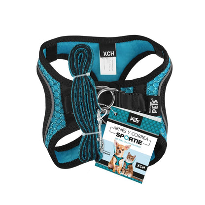 Fancy Pets Set Arnés y Correa Sportie para Perro - Extra Chico - Azul