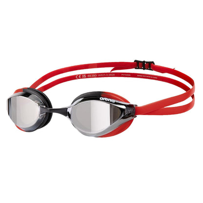 ARENA Unisex Python Racing Swim Goggles for Men and Women Anti-Fog No Leak Max Comfort Dual Strap, Mirror/Non-Mirror Lens